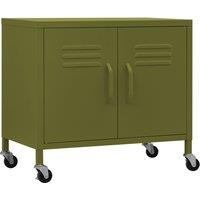 vidaXL Storage Cabinet Olive Green 60x35x56 cm Steel, Green