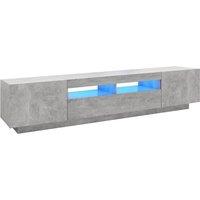 vidaXL TV Cabinet with LED Lights Concrete Grey 200x35x40 cm, Grey
