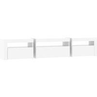 vidaXL TV Cabinet with LED Lights White 195x35x40 cm, White