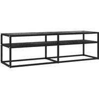 vidaXL Tv Cabinet Black Marble 140x40x40.5 cm Tempered Glass, Black