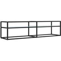 vidaXL Tv Cabinet White Marble 160x40x40.5 cm Tempered Glass, White