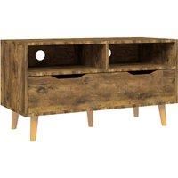 vidaXL Tv Cabinet Smoked Oak 90x40x48.5 cm Engineered Wood, Brown