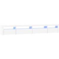 vidaXL TV Cabinet with LED Lights White 270x35x40 cm, White