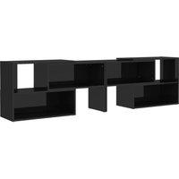 vidaXL Tv Cabinet High Gloss Black 149x30x52 cm Engineered Wood, Black