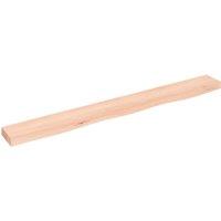 vidaXL Wall Shelf 100x10x4 cm Untreated Solid Wood Oak, Brown