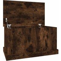 vidaXL Storage Box Smoked Oak 70x40x38 cm Engineered Wood, Brown