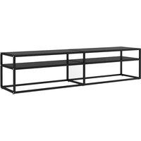 vidaXL Tv Cabinet Black 180x40x40.5 cm Tempered Glass, Black