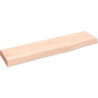 vidaXL Wall Shelf 40x10x2 cm Untreated Solid Wood Oak, Brown