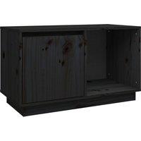 vidaXL TV Cabinet Black 74x35x44 cm Solid Wood Pine, Black