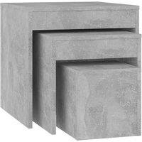 vidaXL Nesting Tables 3 Pcs Concrete Grey Engineered Wood, Grey
