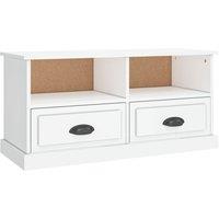 vidaXL Tv Cabinet High Gloss White 93x35.5x45 cm Engineered Wood, White