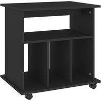 vidaXL Rolling Cabinet Black 60x45x60 cm Engineered Wood, Black