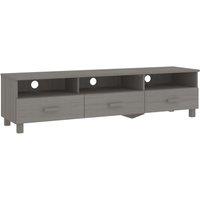vidaXL Tv Cabinet Hamar Light Grey 158x40x40 cm Solid Wood Pine, Grey