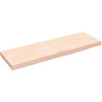 vidaXL Wall Shelf 60x20x2 cm Untreated Solid Wood Oak, Brown
