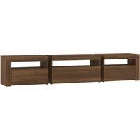 vidaXL Tv Cabinet With Led Lights Brown Oak 195x35x40 cm, Brown