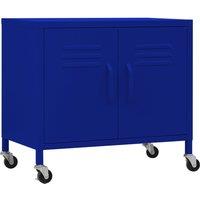 vidaXL Storage Cabinet Navy Blue 60x35x56 cm Steel, Blue