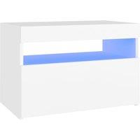 vidaXL TV Cabinet with LED Lights White 60x35x40 cm, White