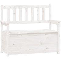 vidaXL Bench White 112.5x51.5x96.5 cm Solid Wood Pine, White