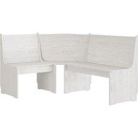 vidaXL Corner Bench 151 cm Solid Wood Pine White, White