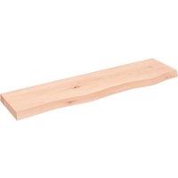 vidaXL Wall Shelf 80x20x4 cm Untreated Solid Wood Oak, Brown
