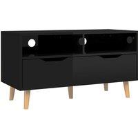 vidaXL Tv Cabinet High Gloss Black 90x40x48.5 cm Engineered Wood, Black