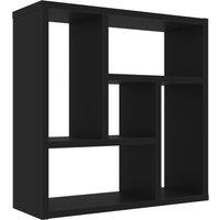vidaXL Wall Shelf Black 45.1x16x45.1 cm Engineered Wood, Black