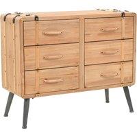 vidaXL Drawer Cabinet Solid Fir Wood 91x35x73 cm, Brown
