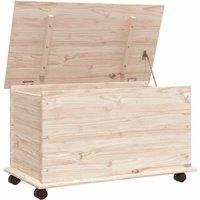 vidaXL Storage Chest With Wheels Alta 73x39.5x44 cm Solid Wood Pine, Brown
