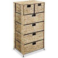 vidaXL Storage Unit With 6 Baskets 47x37x100 cm Water Hyacinth, Brown