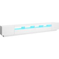 vidaXL TV Cabinet with LED Lights White 300x35x40 cm, White