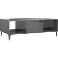 vidaXL Coffee Table High Gloss Grey 103.5x60x35 cm Engineered Wood, Grey
