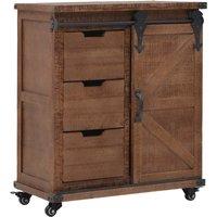 vidaXL Storage Cabinet Solid Fir Wood 64x33.5x75 cm Brown, Brown