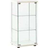 vidaXL Storage Cabinet Tempered Glass White, White