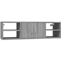 vidaXL Wall Shelf Grey Sonoma 102x30x29 cm Engineered Wood, Grey