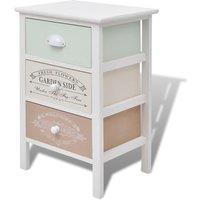 vidaXL French Storage Cabinet 3 Drawers Wood, White