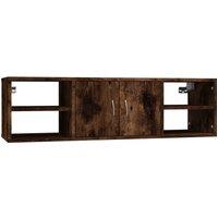 vidaXL Wall Shelf Smoked Oak 102x30x29 cm Engineered Wood, Brown