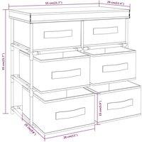 vidaXL Storage Cabinet With 6 Drawers 55x29x55 cm Cream Steel, Cream