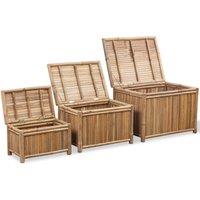 vidaXL Storage Boxes 3 Pcs Bamboo, Brown