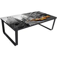 vidaXL Coffee Table With Glass Top Rectangular, Multi