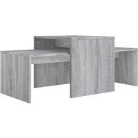 vidaXL Coffee Table Set Grey Sonoma 100x48x40 cm Engineered Wood, Grey