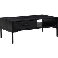 vidaXL Coffee Table Black 90x50x35 cm Solid Pinewood, Black