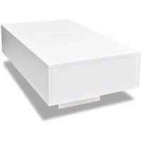 vidaXL Coffee Table High Gloss White, White