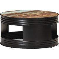 vidaXL Coffee Table Black 68x68x36 cm Solid Reclaimed Wood, Black