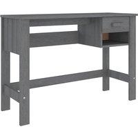 vidaXL Desk Hamar Dark Grey 110x40x75 cm Solid Wood Pine, Grey