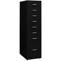 vidaXL Mobile File Cabinet Black 28x41x109 cm Metal, Black