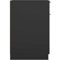 vidaXL Desk Cabinet Black 33.5x50x75 cm Engineered Wood, Black