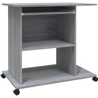 vidaXL Computer Desk Grey Sonoma 80x50x75 cm Engineered Wood, Grey
