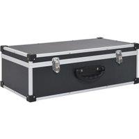 vidaXL Cd Case for 80 Cds Aluminium Abs Black, Black