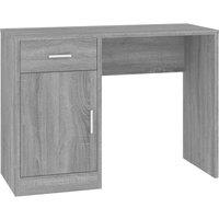 vidaXL Desk With Drawer&cabinet Grey Sonoma 100x40x73 cm Engineered Wood, Grey