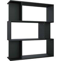 vidaXL Book Cabinet room Divider Black 80x24x96 cm Engineered Wood, Black